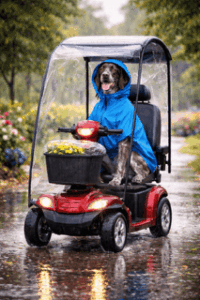 rainy scooter